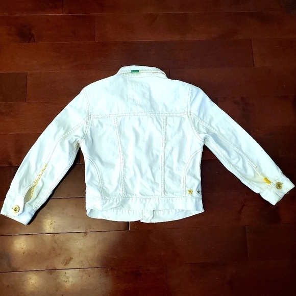 American Eagle White Denim Embroidered Jean Jacket - Picture 3 of 6